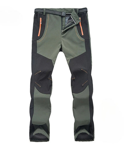 LNGXO Dicke Warme Fleece-Wanderhose Herren Winter Wasserdicht Winddicht Outdoor Softshell Regenhose Trekking Camping