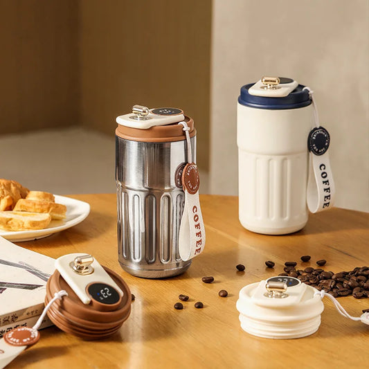 450 ml Thermosflasche mit Smart Display – Edelstahl Vakuumbecher für unterwegs.